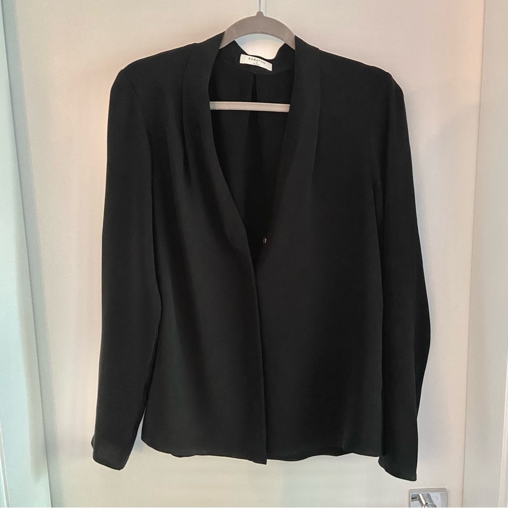 Babaton Power Blouse - Aritzia. Size Medium. Black.